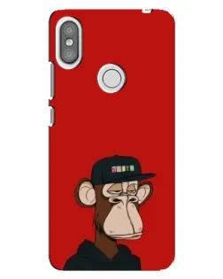 Чехол для Xiaomi Redmi S2 с картинкой «Bored Ape — красный фон»