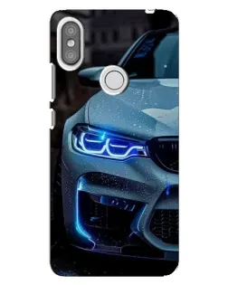 Чохол для Xiaomi Redmi S2 з картинкою «Погляд BMW з синіми фарами»