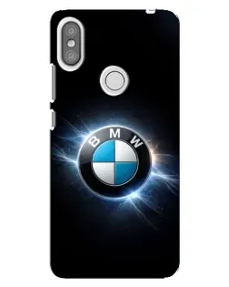 Чохол для Xiaomi Redmi S2 з картинкою «BMW — неонове сяйво»