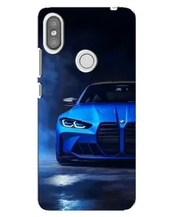 Чехол для Xiaomi Redmi S2 с картинкой «Голубая BMW M4»