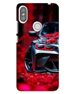 Чехол для Xiaomi Redmi S2 с картинкой «Спортивная BMW и цветы»