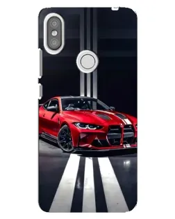 Чехол для Xiaomi Redmi S2 с картинкой «Красная BMW на дороге»