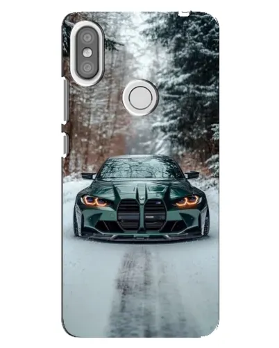 Чехол для Xiaomi Redmi S2 с картинкой «BMW в зимнем лесу»