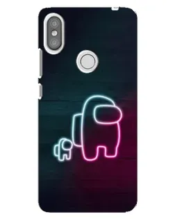 Чехол для Xiaomi Redmi S2 с картинкой «Among Us неон-арт»