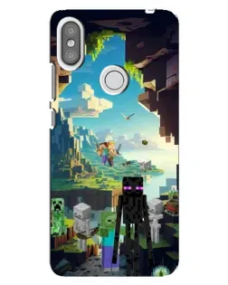 Чехол для Xiaomi Redmi S2 с картинкой «Эндермен в лесу»