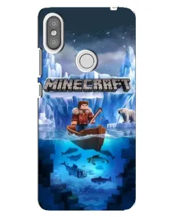 Чехол для Xiaomi Redmi S2 с картинкой «Minecraft ледяной мир»