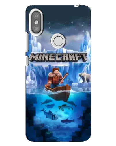 Чехол для Xiaomi Redmi S2 с картинкой «Minecraft ледяной мир»