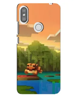 Чохол для Xiaomi Redmi S2 з картинкою «Майнкрафт захід сонця»