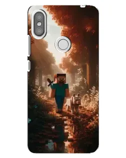 Чехол для Xiaomi Redmi S2 с картинкой «Стив в лесу»