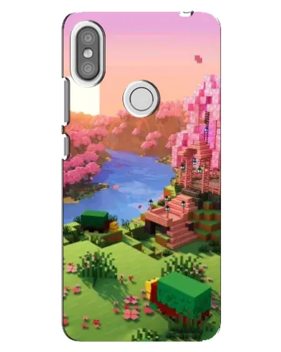 Чехол для Xiaomi Redmi S2 с картинкой «Розовое дерево Minecraft»