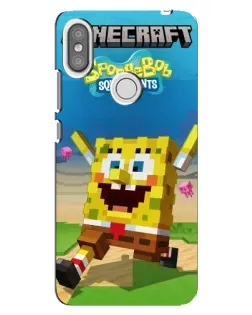 Чохол для Xiaomi Redmi S2 з картинкою «Губка Боб Minecraft»