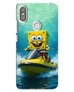 Чохол для Xiaomi Redmi S2 з картинкою «Спанч Боб на гідроциклі»