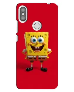 Чохол для Xiaomi Redmi S2 з картинкою «Спанч Боб на червоному»