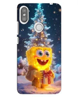 Чохол для Xiaomi Redmi S2 з картинкою «Різдвяний Спанч Боб»