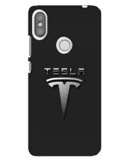 Чехол для Xiaomi Redmi S2 с картинкой «Стальной логотип Tesla»