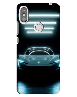 Чехол для Xiaomi Redmi S2 с картинкой «Tesla в неоне»