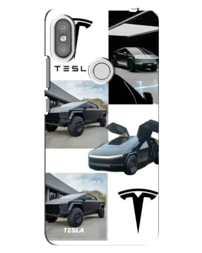 Чехол для Xiaomi Redmi S2 с картинкой «Коллаж Cybertruck Tesla»