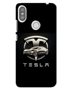 Чехол для Xiaomi Redmi S2 с картинкой «Tesla — серебристое авто»