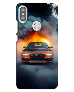 Чехол для Xiaomi Redmi S2 с картинкой «Audi в огненном дыму»