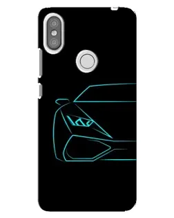 Чехол для Xiaomi Redmi S2 с картинкой «Голубой силуэт Lamborghini»