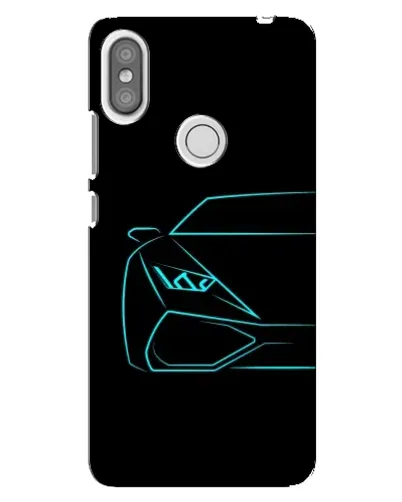 Чехол для Xiaomi Redmi S2 с картинкой «Голубой силуэт Lamborghini»