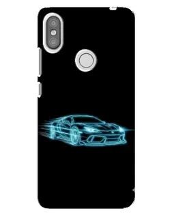 Чехол для Xiaomi Redmi S2 с картинкой «Неоновый контур Lamborghini»