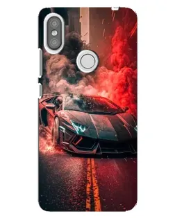 Чехол для Xiaomi Redmi S2 с картинкой «Lamborghini красный дым»