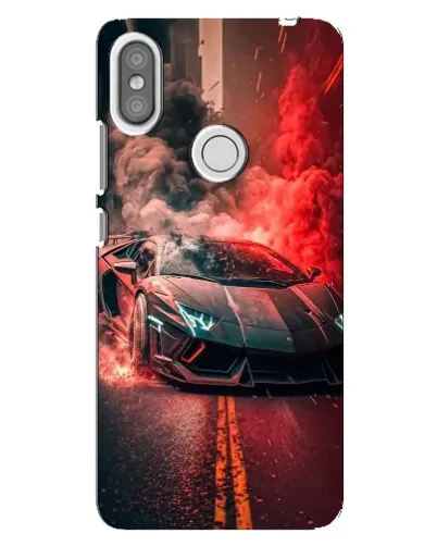 Чехол для Xiaomi Redmi S2 с картинкой «Lamborghini красный дым»