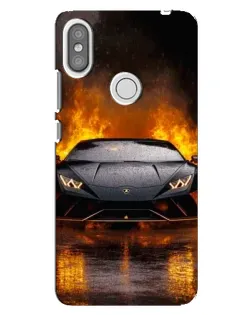Чехол для Xiaomi Redmi S2 с картинкой «Lamborghini в огне»