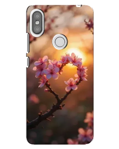 Чехол для Xiaomi Redmi S2 с картинкой «Розовый цвет сердце на фоне заката»