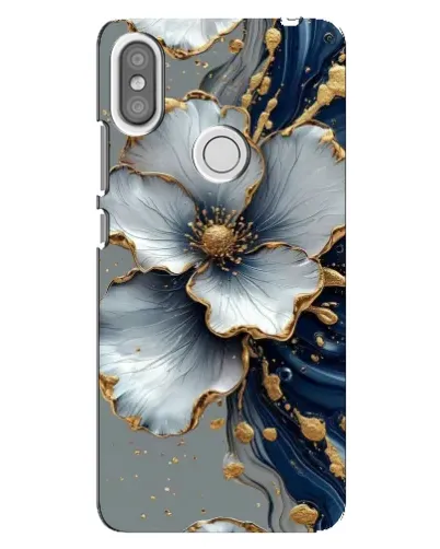 Чехол для Xiaomi Redmi S2 с картинкой «Белый цветок и золотой флюид»