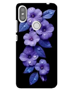 Чохол для Xiaomi Redmi S2 з картинкою «Фіолетові квіти з росою»