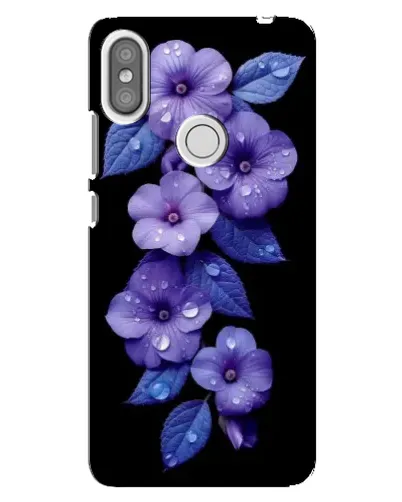 Чехол для Xiaomi Redmi S2 с картинкой «Фиолетовые цветы с росою»