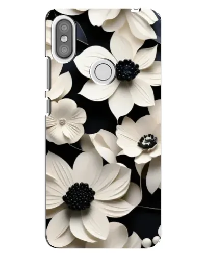 Чехол для Xiaomi Redmi S2 с картинкой «Объемные белые цветы»
