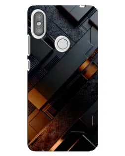 Чехол для Xiaomi Redmi S2 с картинкой «Черные геометрические блоки»