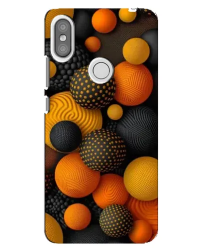 Чехол для Xiaomi Redmi S2 с картинкой «Объемные оранжевые сферы»