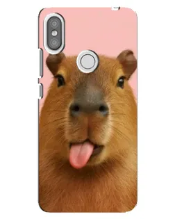 Чохол для Xiaomi Redmi S2 з картинкою «Капібара з язиком»