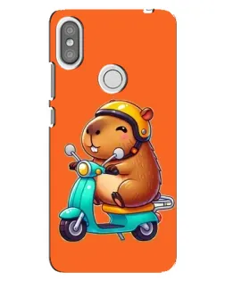 Чохол для Xiaomi Redmi S2 з картинкою «Капібара на скутері»