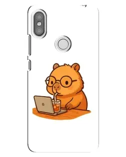 Чохол для Xiaomi Redmi S2 з картинкою «Капібара з ноутбуком»