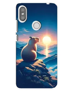 Чохол для Xiaomi Redmi S2 з картинкою «Захід сонця з капібарою»