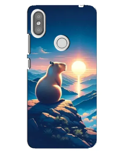 Чохол для Xiaomi Redmi S2 з картинкою «Захід сонця з капібарою»