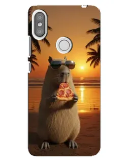 Чохол для Xiaomi Redmi S2 з картинкою «Капібара з піцою»