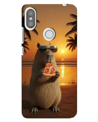 Чохол для Xiaomi Redmi S2 з картинкою «Капібара з піцою»