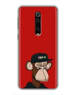 Чехол для Xiaomi Mi 9T с картинкой «Bored Ape — красный фон»