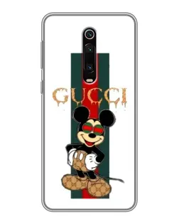 Чохол для Xiaomi Mi 9T з картинкою «Міккі Маус Gucci — смуги»