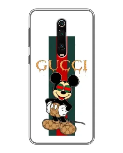 Чохол для Xiaomi Mi 9T з картинкою «Міккі Маус Gucci — смуги»