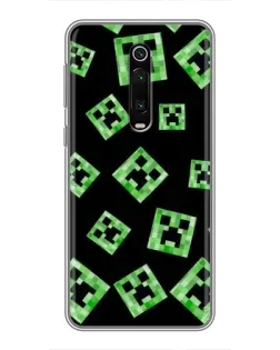 Чехол для Xiaomi Mi 9T с картинкой «Паттерн с криперами»