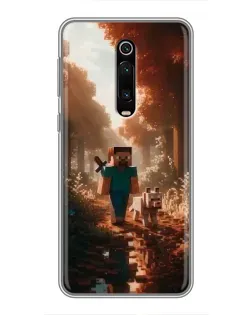 Чехол для Xiaomi Mi 9T с картинкой «Стив в лесу»