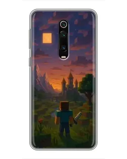 Чехол для Xiaomi Mi 9T с картинкой «Стив у башни»