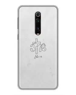 Чехол для Xiaomi Mi 9T с картинкой «Иоанна 3:16 Крест»